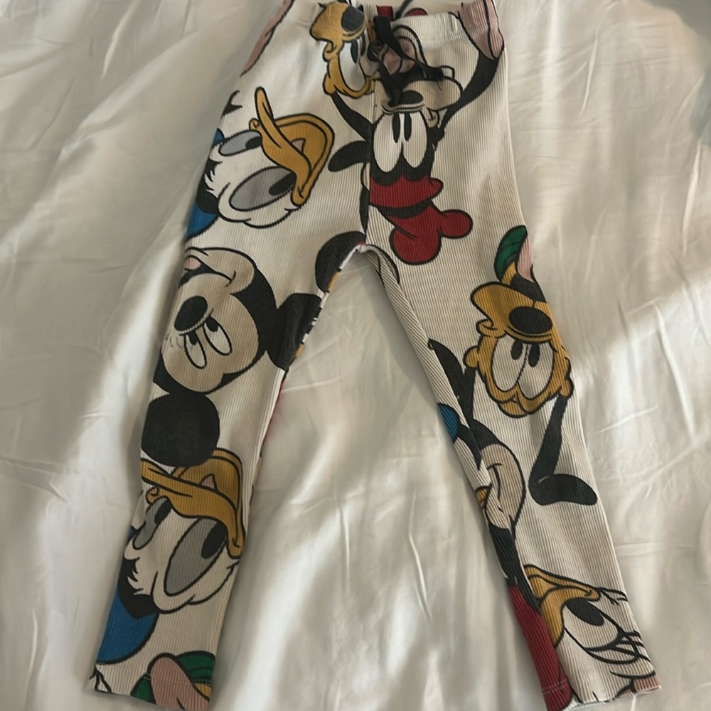 Kid’s Zara Disney Printed Ribbed Leggings